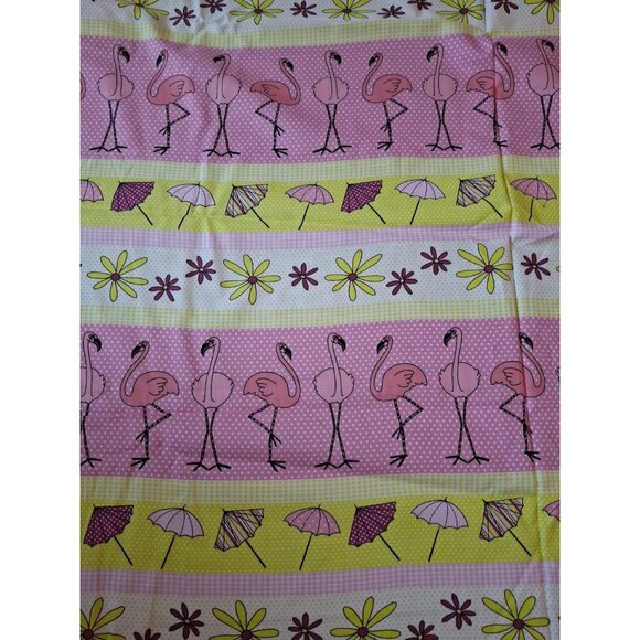 Spring Living Industries Flamingos Fabric, #6815, Umbrella Pink Green 44 x 4 yds - Picture 1 of 5